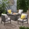 Keana 5pc Faux Rattan Club Chair & Fire Pit Chat Set - Christopher Knight Home -Outdoor Furniture Store GUEST 4f286943 5719 4c80 b53f 1612ff05732a