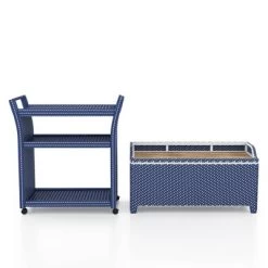 2pc Maksville Outdoor Aluminum Storage Bench & Trash Can - MiBasics -Outdoor Furniture Store GUEST 4ffa0617 2a1d 4aaf 9576 b10bf80db943
