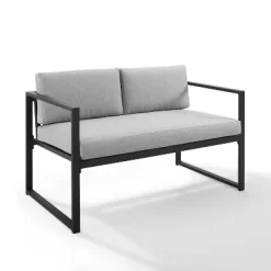 Hamilton Outdoor Metal 4 Piece Conversation Set - Matte Black - Crosley -Outdoor Furniture Store GUEST 505b07c0 8a12 41a6 9b05 f31d35174b25