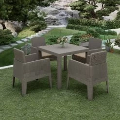 Lucca 5pc Dining Set With Cushions - Gray/Beige - DUKAP -Outdoor Furniture Store GUEST 50c0e6c0 cf88 48ee b601 5ef4377816e5