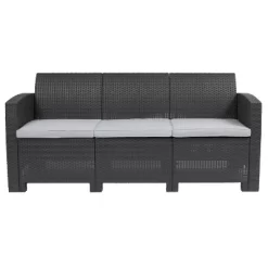 Emma And Oliver Faux Rattan Sofa With All-Weather Cushions -Outdoor Furniture Store GUEST 51249c47 1b3b 4e8b b099 3ab5e78e2261