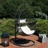 Sunnydaze Decor Sunnydaze Outdoor Resin Wicker Patio Caroline Lounge Hanging Basket Egg Chair Swing With Cushions And Steel Stand Set- 3pc -Outdoor Furniture Store GUEST 51d61288 d888 42f1 a0b4 2b4f3a2ecb77
