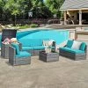 Costway 8 PCS Wicker Sofa Rattan Furniture Set Patio Furniture W/ Storage Table White BlackTurquoiseRed -Outdoor Furniture Store GUEST 51f94de7 4e49 48a0 affa 2c372c505388