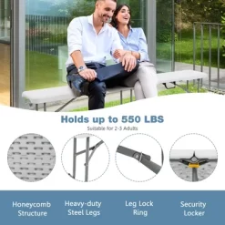 Costway 6 FT Portable Folding Bench Outdoor Picnic Bench 550 Lbs Limited For Dining -Outdoor Furniture Store GUEST 520cfcd2 9d1d 4995 a1ac 802ef216df1f