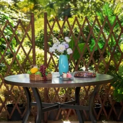 5pc Patio Dining Set With Rattan Arm Chairs & Round Steel Frame & Faux Wood Tabletop - Captiva Designs -Outdoor Furniture Store GUEST 52684dbd 795b 471c 8384 a13f63397cc1