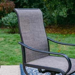 7pc Outdoor Dining Set With Swivel Sling Chairs & Large Metal Rectangle Table With Umbrella Hole - Gray - Captiva Designs 21 7pc Outdoor Dining Set With Swivel Sling Chairs & Large Metal Rectangle Table With Umbrella Hole - Gray - Captiva Designs -Outdoor Furniture Store GUEST 534f33f2 8e88 43b9 b16c ae4c297d8528