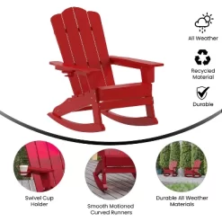 Flash Furniture Newport HDPE Adirondack Chair With Cup Holder And Pull Out Ottoman, All-Weather HDPE Indoor/Outdoor Chair -Outdoor Furniture Store GUEST 53557d12 0b54 4078 a8d3 263ba0211cc9 1