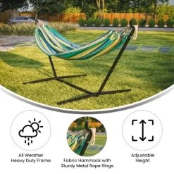 Emma And Oliver Cotton Two Person Hammock With Space Saving Steel Stand, Premium Carry Bag And Hanging Hardware -Outdoor Furniture Store GUEST 53f8ce86 a8d0 40fd 99fe 0622a846de62