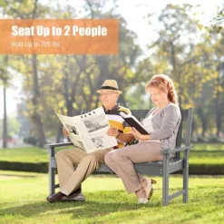 Costway Garden Bench All-Weather HDPE 2-Person Outdoor Bench For Front Porch Backyard -Outdoor Furniture Store GUEST 53ffd17c 4d2c 47fa 8e08 5d5caef91451