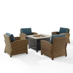 Bradenton 5pc Outdoor Wicker Arm Chair & Fire Table Set - Crosley -Outdoor Furniture Store GUEST 542c58e1 de31 46f7 8ff5 78e85e9240a9