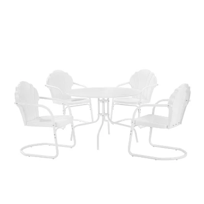 Tulip 5pc Outdoor Dining Set - White - Crosley 3 Tulip 5pc Outdoor Dining Set - White - Crosley