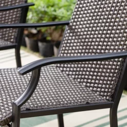 5pc Patio Dining Set With Rattan Arm Chairs & Square Faux Wood & Steel Tabletop - Captiva Designs -Outdoor Furniture Store GUEST 54b865f2 a59c 4ddc a719 6c1f26187796 1