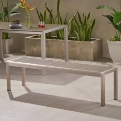 Cape Coral Aluminum Modern Dining Bench - Christopher Knight Home -Outdoor Furniture Store GUEST 557598f1 c8b9 44d1 92c6 8f80ef2522a5