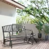 Outsunny Patio Glider Bench Outdoor Swing Rocking Chair Loveseat With Power Coated Sturdy Steel Frame, Black -Outdoor Furniture Store GUEST 55809a11 52b9 41b5 b655 38e126733cf9