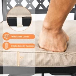 Tangkula 2/4 PCS Patio Swivel Dining Chairs Kitchen Garden Metal Armchairs W/Cushions -Outdoor Furniture Store GUEST 55b75512 0bb8 4499 ac14 446f76f6b3d0