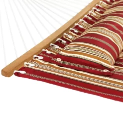 Sunnydaze Decor Sunnydaze 2-Person Quilted Fabric Spreader Bar Hammock With Detachable Pillow And Stand - 400 Lb Weight Capacity/15' Stand -Outdoor Furniture Store GUEST 562c1a53 83ac 4032 93d6 d8ba42c0f40f