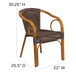 Merrick Lane Esna Series Stacking Rattan Patio Chair With Bamboo Look Aluminum Frame And Integrated Arms 18 Merrick Lane Esna Series Stacking Rattan Patio Chair With Bamboo Look Aluminum Frame And Integrated Arms -Outdoor Furniture Store GUEST 5645dddc cd44 4457 b57a 0dfc02e6dfc5
