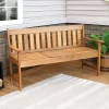 Sunnydaze Decor Sunnydaze Outdoor Meranti Wood With Teak Oil Finish 2-Person Bench Seat With Pop-Up Table - 60" - Brown -Outdoor Furniture Store GUEST 567779bc 0f2f 4611 af42 0194355c643c
