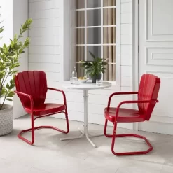 Ridgeland 3pc Outdoor Bistro Set With Table & 2 Chairs - Red - Crosley -Outdoor Furniture Store GUEST 57668941 e72a 445c 99b3 11daec22e2ed