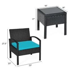 Tangkula 3 Pieces Patio Set Outdoor Wicker Rattan Furniture W/ Cushions Turquoise 15 Tangkula 3 Pieces Patio Set Outdoor Wicker Rattan Furniture W/ Cushions Turquoise -Outdoor Furniture Store GUEST 57806b68 cd24 4a97 af42 07b776450e0f