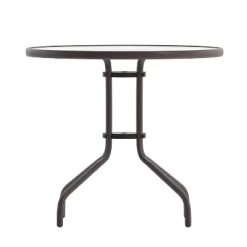 Flash Furniture Bellamy 31.5'' Round Tempered Glass Metal Table 19 Flash Furniture Bellamy 31.5'' Round Tempered Glass Metal Table -Outdoor Furniture Store GUEST 581c40a9 3f63 49f2 935e b6a9f8bae45b