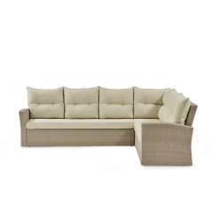3pc All-Weather Wicker Canaan Large Outdoor Sectional Sofa With Cushions Brown - Alaterre Furniture -Outdoor Furniture Store GUEST 58c59daa 4171 4956 b702 a1ba0117b016