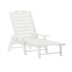 Flash Furniture Monterey Set Of 2 Adjustable Adirondack Loungers With Cup Holders- All-Weather Indoor/Outdoor HDPE Lounge Chairs -Outdoor Furniture Store GUEST 58db2d19 83bd 40a8 ad88 11a5b1499ab7