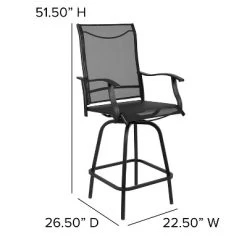 Emma And Oliver Patio Bar Height Stools Set Of 2, All-Weather Textilene Swivel Stools -Outdoor Furniture Store GUEST 592059d1 81bc 43e2 9d37 f8f5d375b30e
