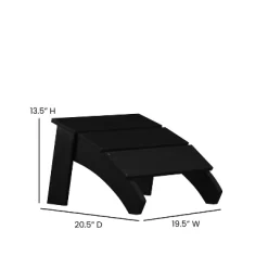 Flash Furniture Sawyer Modern All-Weather Poly Resin Wood Adirondack Ottoman Foot Rest -Outdoor Furniture Store GUEST 59785952 5e5d 48c7 9477 96f326d04554