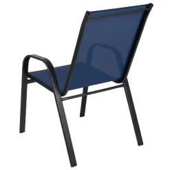 Emma And Oliver 5 Pack Navy Outdoor Stack Chair With Flex Comfort Material - Patio Stack Chair -Outdoor Furniture Store GUEST 5b6db992 3f8f 4221 bdec 2d0a29634003