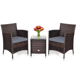 Tangkula 3-Piece Patio Wicker Rattan Furniture Set Conversation Sofa Set W/Coffee Table Grey 18 Tangkula 3-Piece Patio Wicker Rattan Furniture Set Conversation Sofa Set W/Coffee Table Grey -Outdoor Furniture Store GUEST 5bc1cd65 f69d 4684 bffa af0ed5b2149d