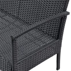 Tangkula 4 PCS Rattan Wicker Furniture Set Loveseat Sofa Cushioned Patio Outdoor Black -Outdoor Furniture Store GUEST 5bcc2f27 1b20 4b2d 8b15 48d24095f100