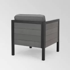 Jax 4pk Faux Wood Club Chair - Gray - Christopher Knight Home