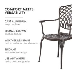 Kinger Home 2-Piece Outdoor Patio Chairs Set For 2, Cast Aluminum Patio Furniture Chairs, Patio Seating, Bronze -Outdoor Furniture Store GUEST 5d0cd63c 24b2 4202 ad44 a0d2144d4022