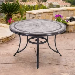 Outdoor Cast Aluminum Round Dining Table - Bronze - WELLFOR -Outdoor Furniture Store GUEST 5d25cf8f f51f 4047 9277 8d311c37a2c5