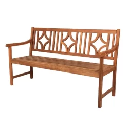 Sloane 3-Seat Ogee Diamond-Back Acacia Wood Outdoor Garden Patio Bench - JONATHAN Y -Outdoor Furniture Store GUEST 5d6bac2d 8041 43e4 b745 636443cb42ad
