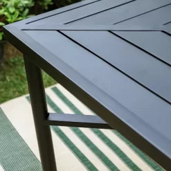 7pc Outdoor Dining Set With Steel Chairs & Large Metal Rectangle Table With Umbrella Hole - Captiva Designs -Outdoor Furniture Store GUEST 5e2f6bb0 ca02 4e32 99e4 9871af9626aa