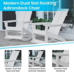 Merrick Lane Wellington 3 Piece Patio Furniture Set Includes All-Weather UV Treated Adirondack Rocking Chairs And Side Table 16 Merrick Lane Wellington 3 Piece Patio Furniture Set Includes All-Weather UV Treated Adirondack Rocking Chairs And Side Table -Outdoor Furniture Store GUEST 5ea234c7 bb63 43ab a0ae 0d95a0ddff81