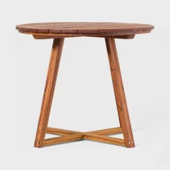 Saracina Home 36" Modern Acacia Slatted Round Outdoor Dining Table -Outdoor Furniture Store GUEST 5eed473a 17d8 4ae1 95b0 aa8fa8fb2113