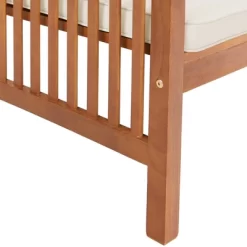 Lyndon Eucalyptus Wood 2 Seat Outdoor Bench With Cushions - Light Brown - Alaterre Furniture -Outdoor Furniture Store GUEST 5f504da1 b7a4 467e a44b acbe3d4dc54c