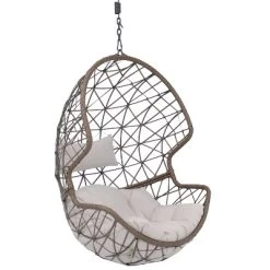 Sunnydaze Decor Sunnydaze Outdoor Resin Wicker Patio Danielle Hanging Basket Egg Chair Swing With Cushion And Headrest - 2pc -Outdoor Furniture Store GUEST 5f6bfe32 289f 42e9 8c4f d69a147209ab