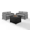 Bradenton 3pc Wicker Loveseat Set With Fire Table - Gray - Crosley -Outdoor Furniture Store GUEST 5f81ff12 807c 4220 9c6a 941ad54ad9bd
