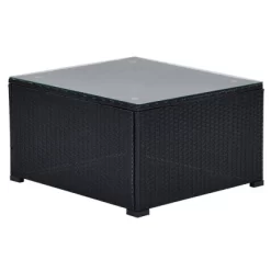 6pc Wicker Patio Conversation Set With Cushions - Black/Gray - GODEER -Outdoor Furniture Store GUEST 5fc89a98 f065 4709 a77f e67732736699