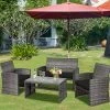 Tangkula 4-Piece Outdoor Patio Furniture Set Rattan Wicker Conversation Sofa Set Black -Outdoor Furniture Store GUEST 60099e8b 4705 4d0e 96a5 cb297625a9c4