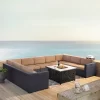 Biscayne 6pc Outdoor Wicker Sectional Set With Fire Table - Mocha - Crosley -Outdoor Furniture Store GUEST 60513815 2941 421a bb30 4223a44775ae