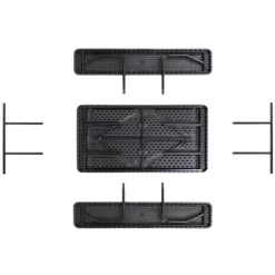 Gardenised Gray Outdoor Foldable Woodgrain Portable Picnic Table Set, 5 Feet Long -Outdoor Furniture Store GUEST 6071aec4 9ca7 44f3 bf0c 4834819013ef