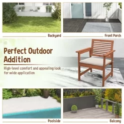 Costway Outdoor Dining Chair Patio Solid Wood Chairs With Comfortable Cushions -Outdoor Furniture Store GUEST 607fa41d 8aee 4dfc 9eb5 470074979e9f
