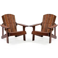 Costway 110 LBS Capacity Kid's Adirondack Chair Patio Wood High Backrest Arm Rest -Outdoor Furniture Store GUEST 608f3ffa 042e 4dab b41e a81c7d2796a6