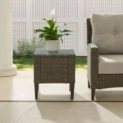 Rockport Outdoor Wicker Side Table - Light Brown - Crosley 9 Rockport Outdoor Wicker Side Table - Light Brown - Crosley -Outdoor Furniture Store GUEST 61927418 4357 43a5 ad37 74923fe30e68
