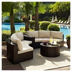 Catalina 4pc Outdoor Wicker Seating Set - Sand - Crosley -Outdoor Furniture Store GUEST 61e90287 8fce 4f13 9a9f 2be3020dc85b
